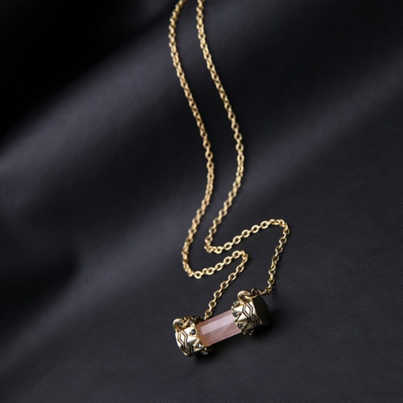 Boho Layered Double Rhinestone Bullet Necklace - Picture 6 of 8